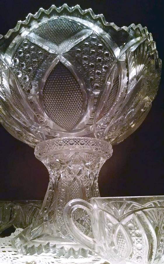 Lotus Punch Bowl with Stand by Cambridge-1