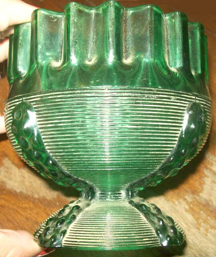 Shadow Emerald Green Compote by Coudersport Glass-1