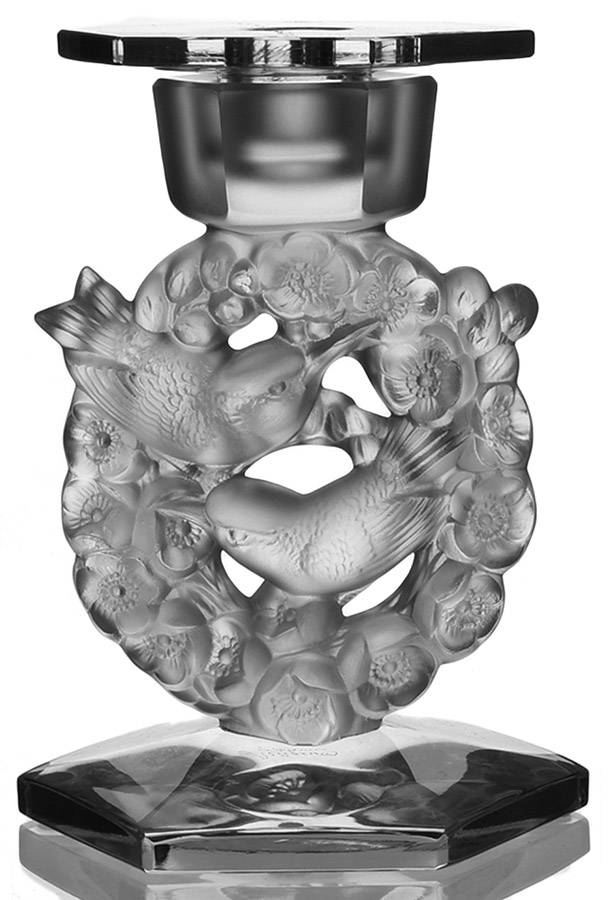 Mesanges 6" Candlestick & Bobeche by Lalique-1