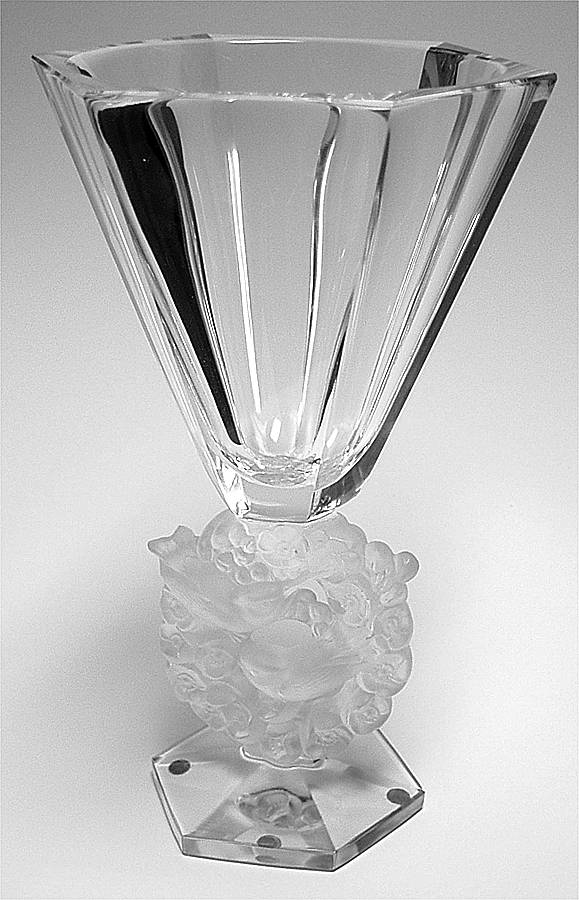 Mesanges 12" Flower Vase by Lalique-1