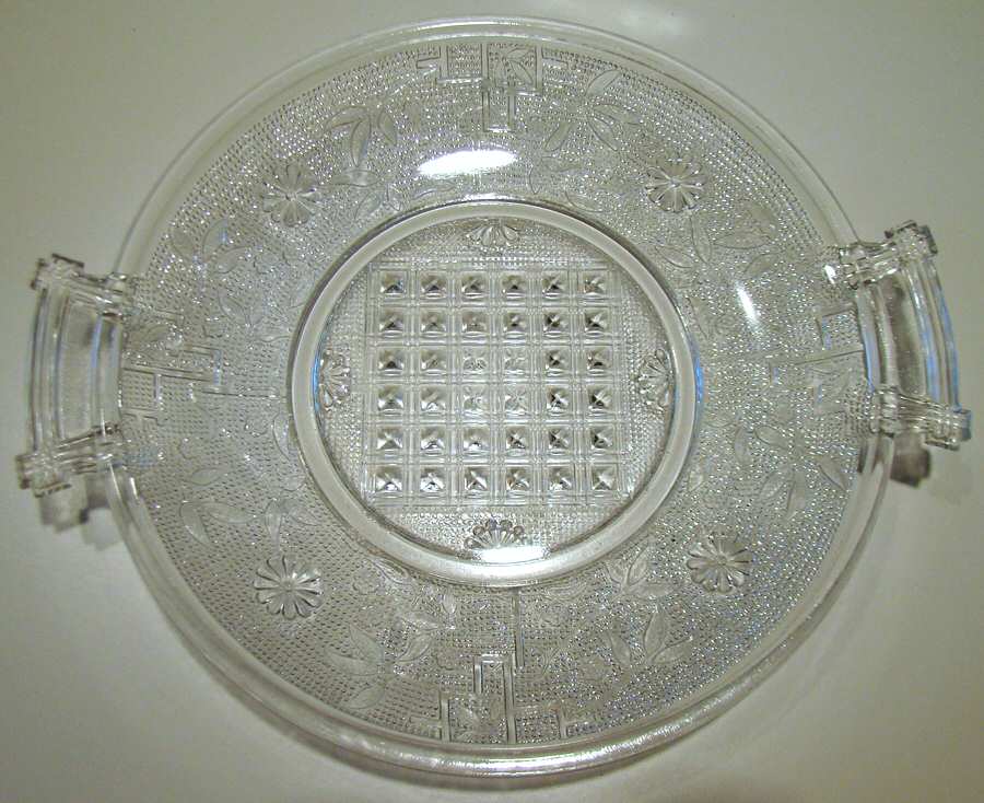 Barred Forget Me Not Handled Cake Plate by Canton-1