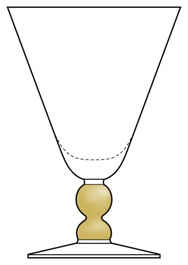 Cluny Gold Water Goblet by Crate & Barrel-1