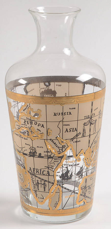 Maps Decanter No Stopper by Cera Glass-1