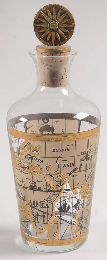Maps Decanter & Stopper by Cera Glass-1