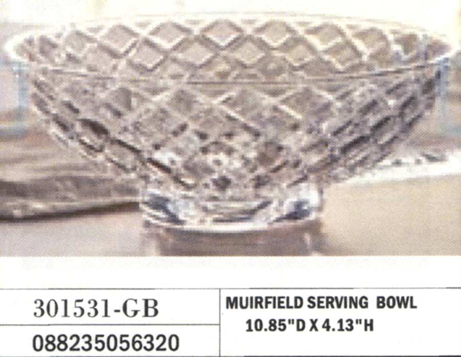 Muirfield 10" Round Serving Bowl by Crystal Clear Industries-1