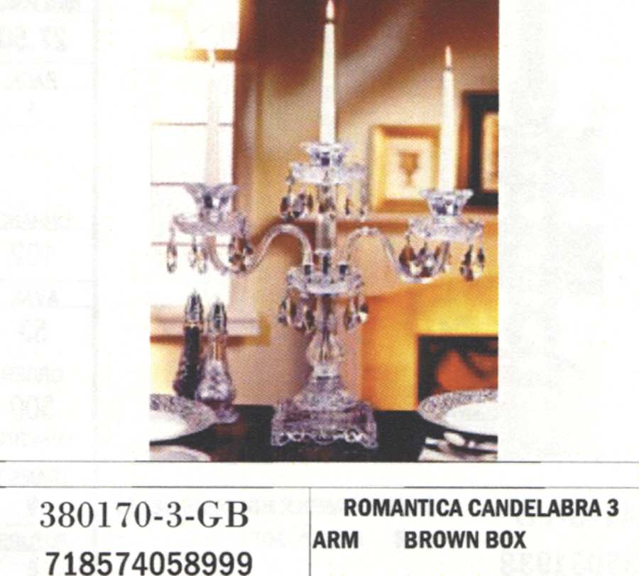 Romantica 3 Light Candelabra by Crystal Clear Industries-1
