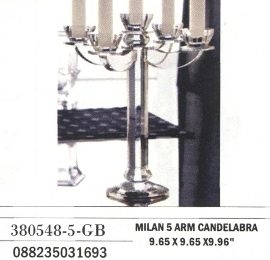 Milan 5 Light Candelabra by Crystal Clear Industries-1