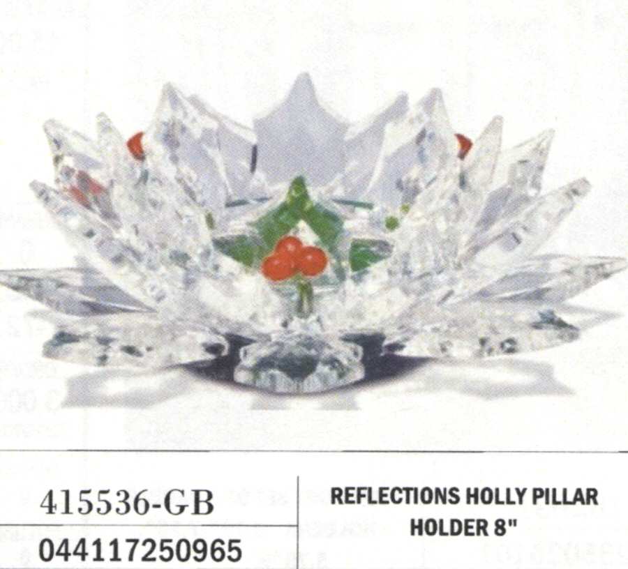 Reflections Holly 8" Pillar Candleholder by Crystal Clear Industries-1