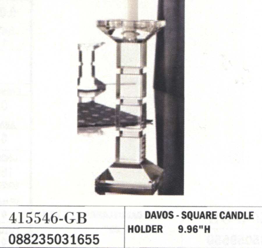 Davos 10" Tall Single Light Candlestick by Crystal Clear Industries-1