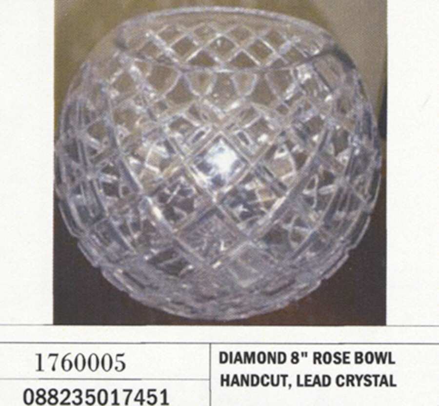 Diamond 8" Rose Bowl by Crystal Clear Industries-1