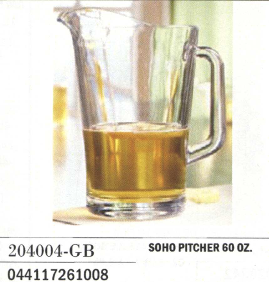 Soho 60 Oz Pitcher by Crystal Clear Industries-1