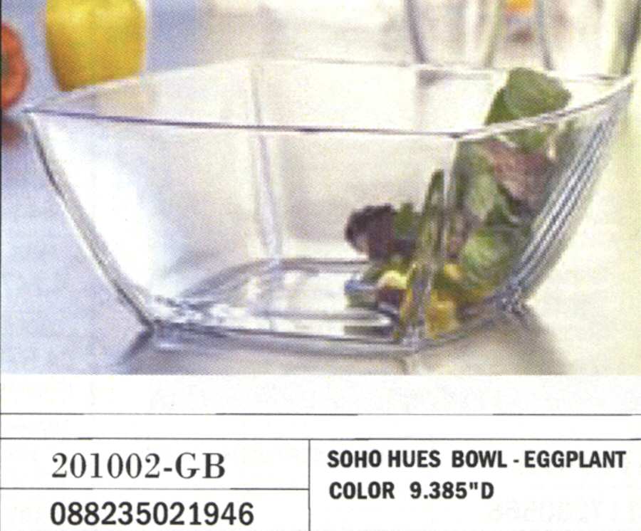 Soho Hues 9" Square Bowl by Crystal Clear Industries-1