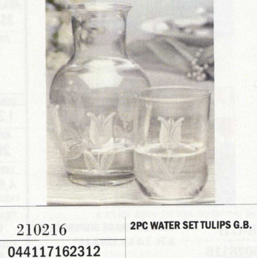 Tulips (2 Piece) Nite Set (Carafe & Tumbler) by Crystal Clear Industries-1