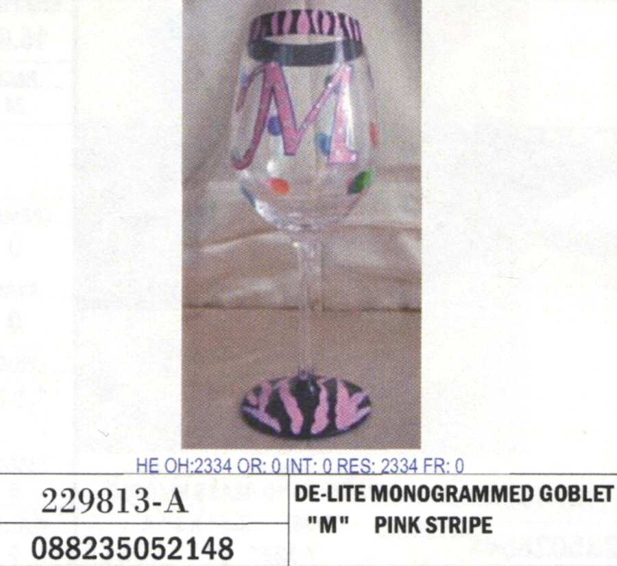 De Lite (Monogrammed) Water Goblet by Crystal Clear Industries-1