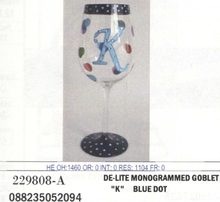 De Lite (Monogrammed) Water Goblet by Crystal Clear Industries-1