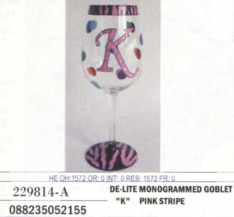 De Lite (Monogrammed) Water Goblet by Crystal Clear Industries-1