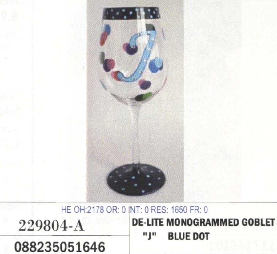 De Lite (Monogrammed) Water Goblet by Crystal Clear Industries-1
