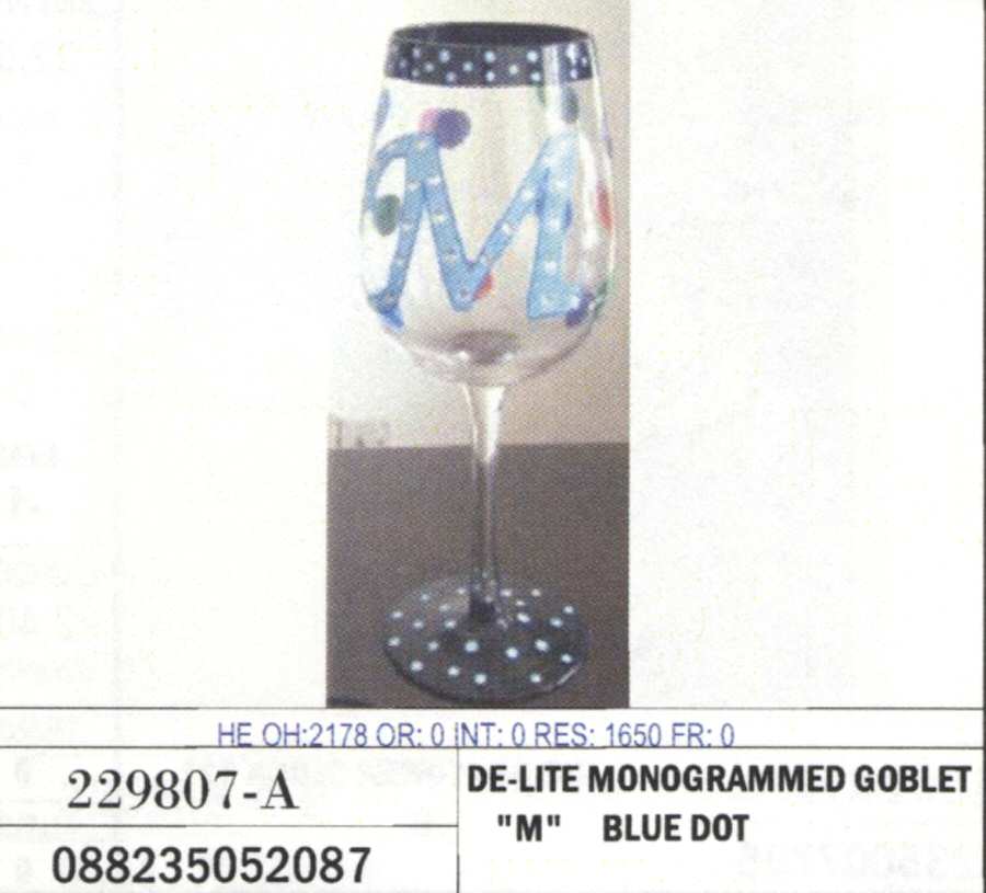 De Lite (Monogrammed) Water Goblet by Crystal Clear Industries-1
