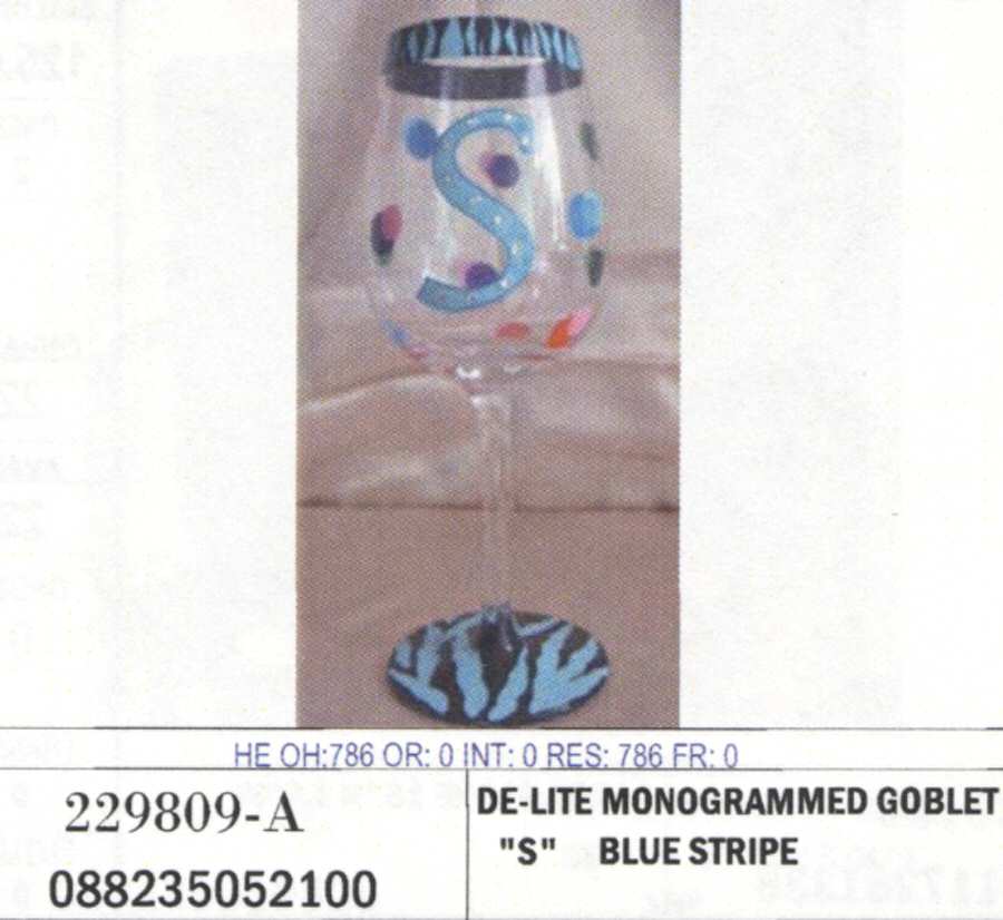 De Lite (Monogrammed) Water Goblet by Crystal Clear Industries-1