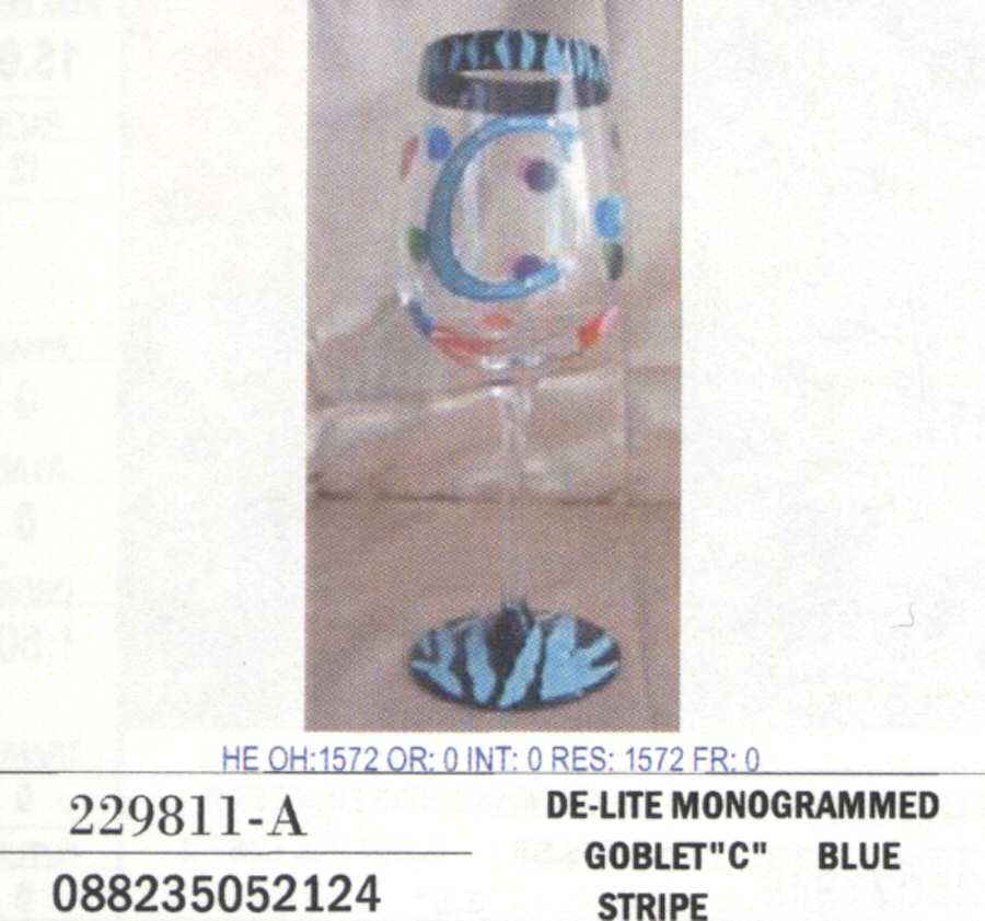 De Lite (Monogrammed) Water Goblet by Crystal Clear Industries-1
