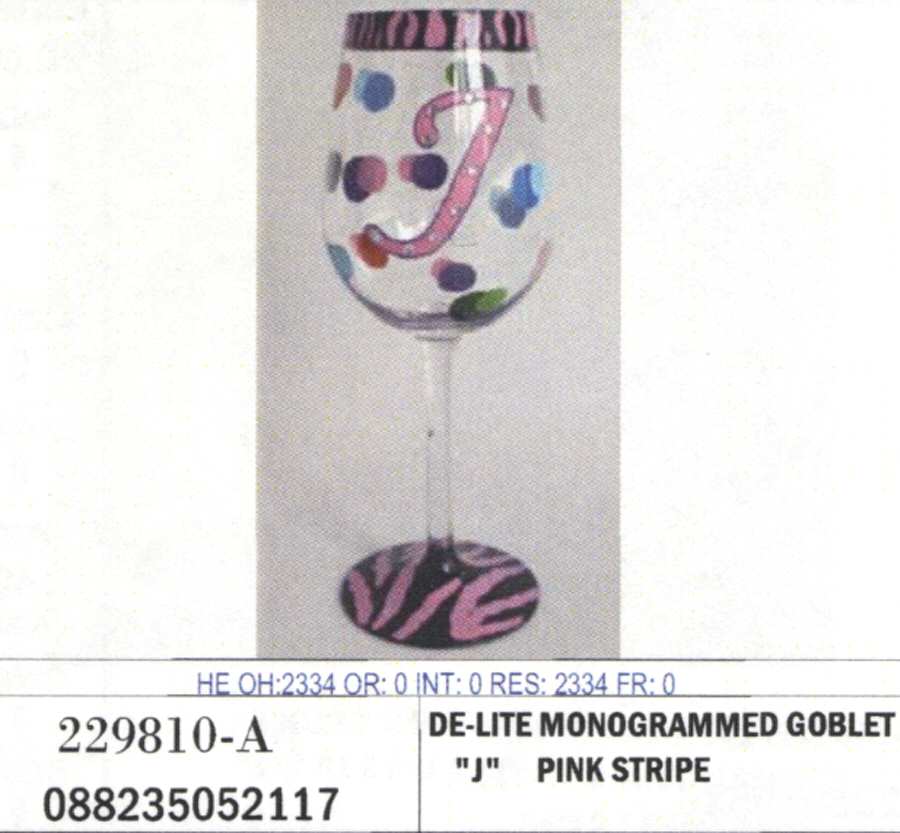 De Lite (Monogrammed) Water Goblet by Crystal Clear Industries-1