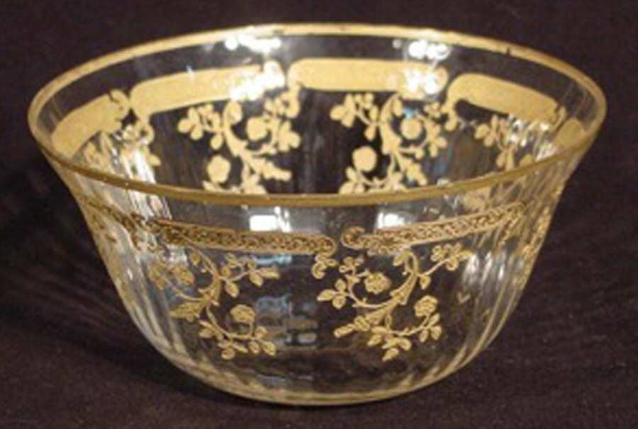 Etch 11  (Gold Encrusted) Finger Bowl by Central Glass Works-1