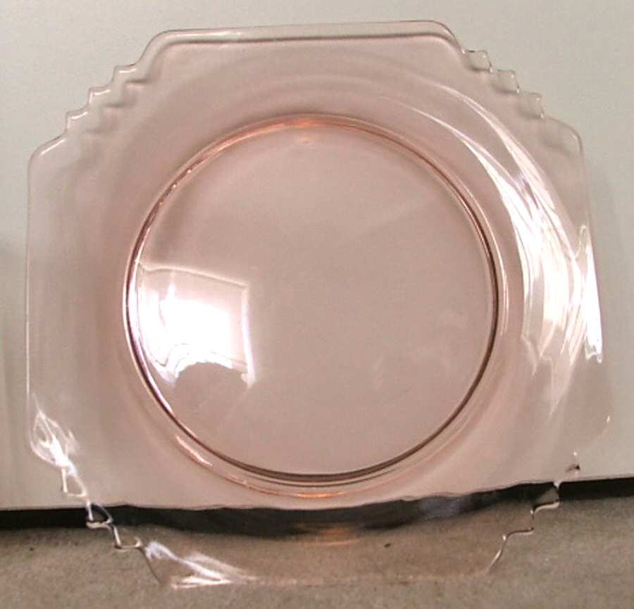 1450 Pink (Rose) Luncheon Plate by Central Glass Works-1