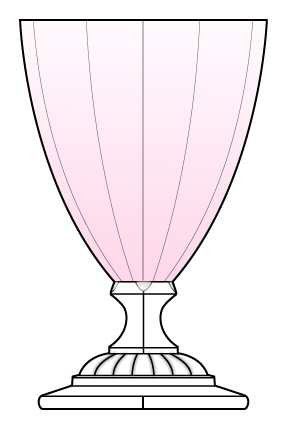 1450 Pink (Rose) Footed Tumbler by Central Glass Works-1