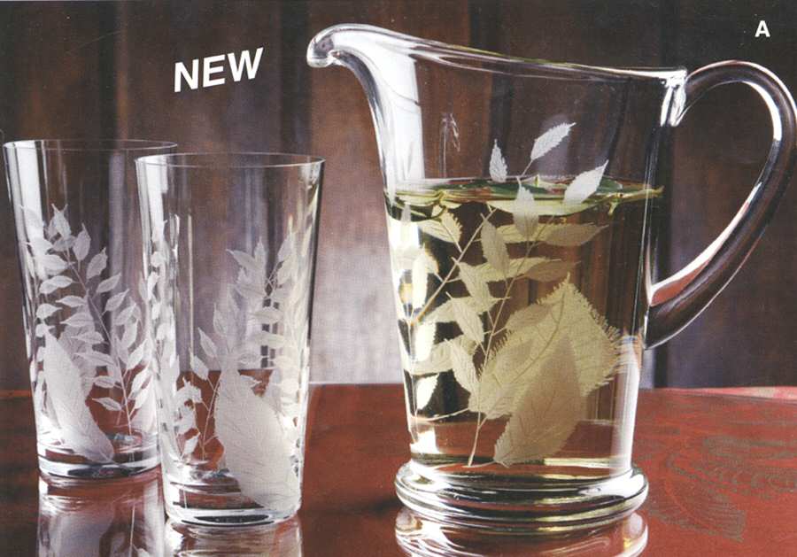 Engraved Leaf Flat Iced Tea by Casafina-1