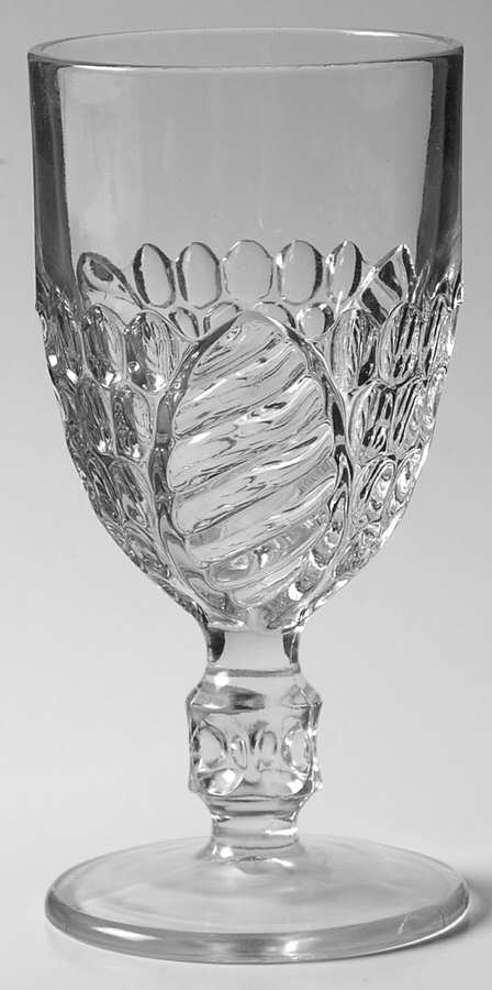 Swirl & Dot Water Goblet by Central Glass Works-1