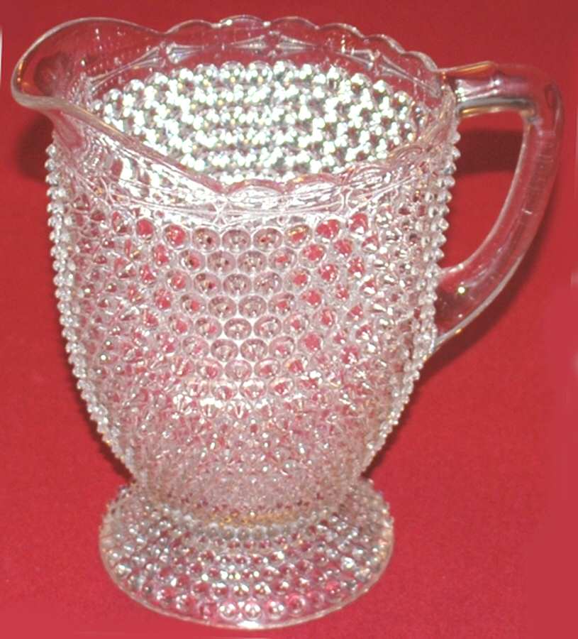 Double Eye Hobnail with Decorative Band Pitcher by Columbia Glass Co.-1