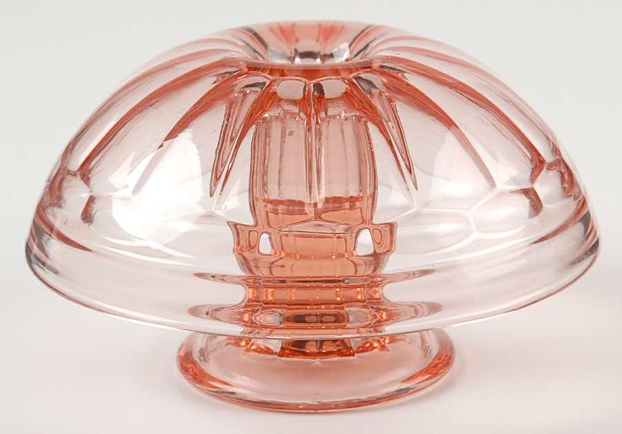 Georgian Pink Single Light Candlestick by Central Glass Works-1