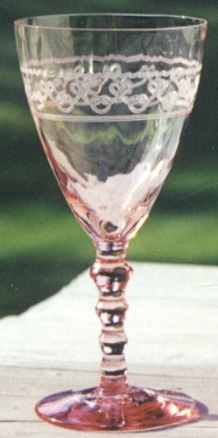 24-2-Pink Water Goblet by Central Glass Works-1