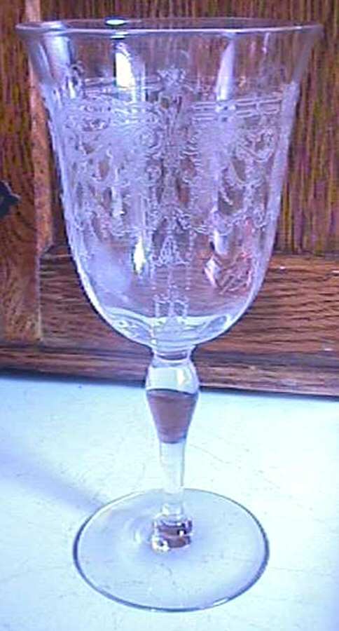 Etch 411 Water Goblet by Central Glass Works-1