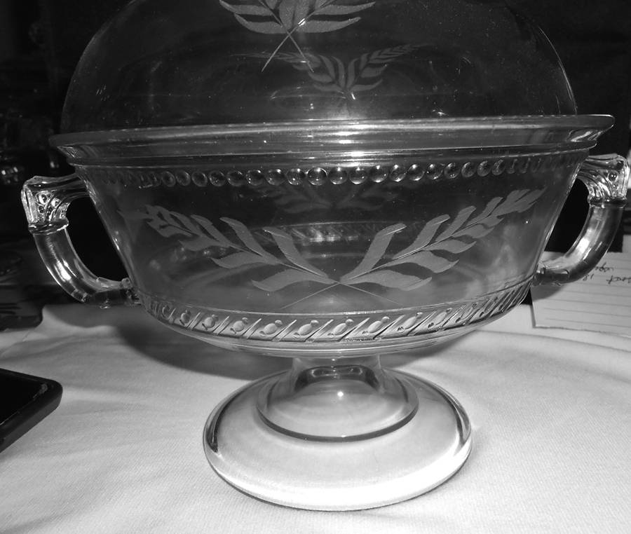 Dot and Dash Clear 10" Compote No Lid by Central Glass Works-1