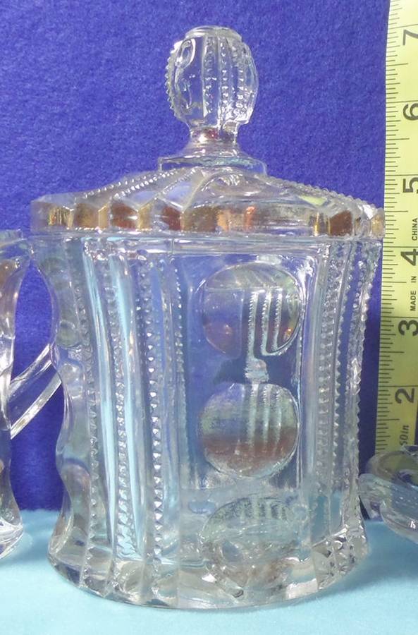 Famous Gold Sugar Bowl & Lid by Co-Operative Flint-1