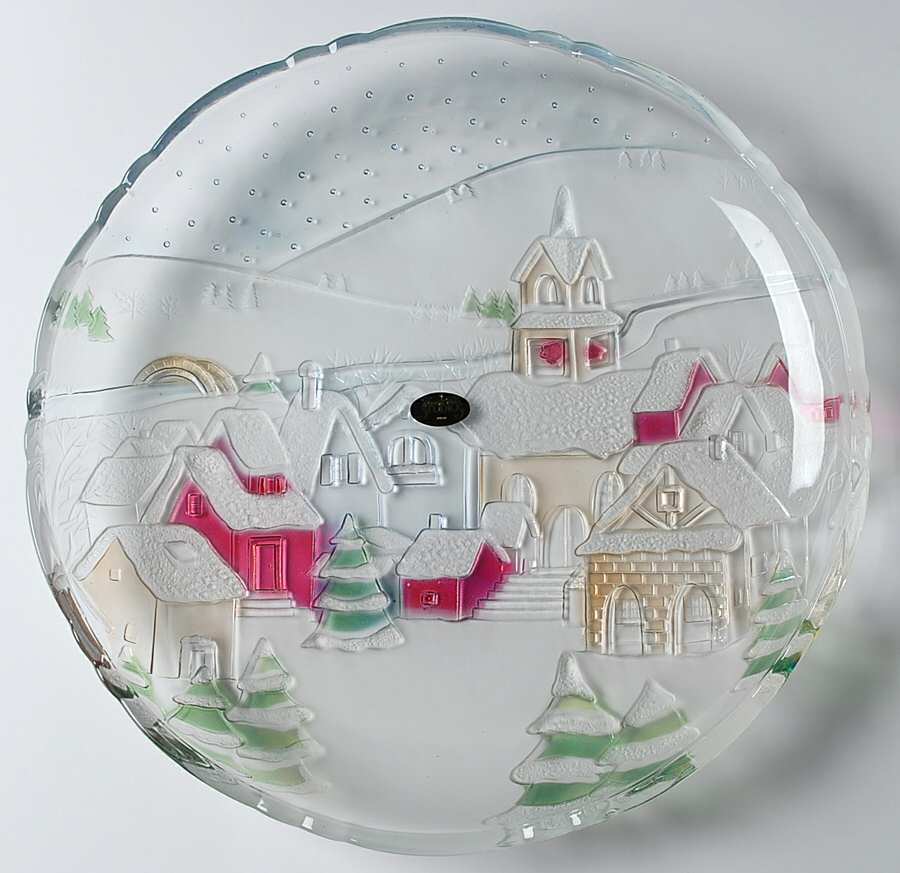 Winter Scene 14" Torte Plate by Crystal Clear Industries-1