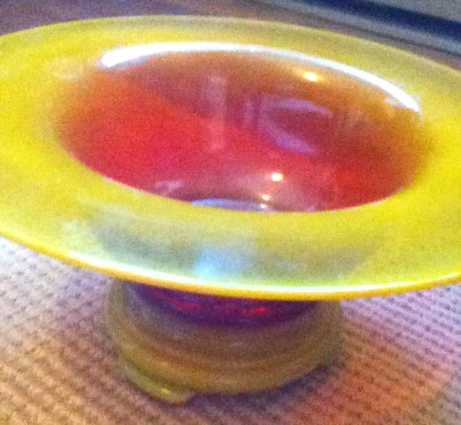 Sunset Console Bowl with Stand by Co-Operative Flint-1