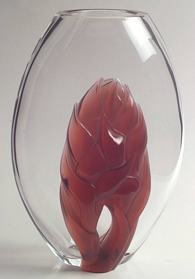 Martinique 9" Flower Vase by Lalique-1