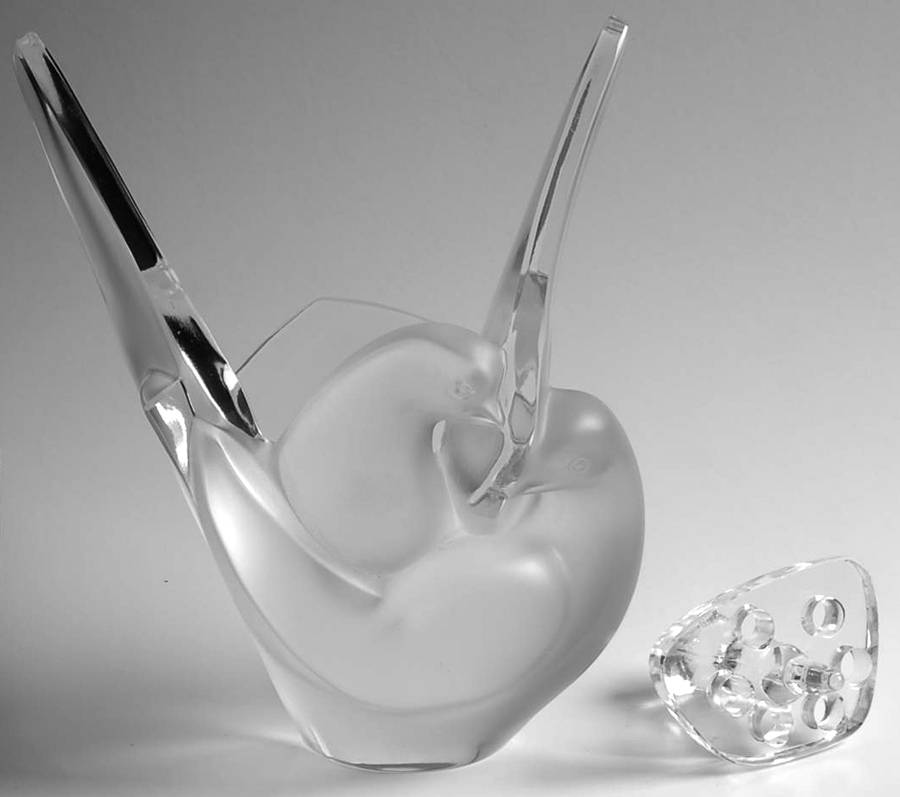 Sylvie 8" Flower Vase & Frog by Lalique-1