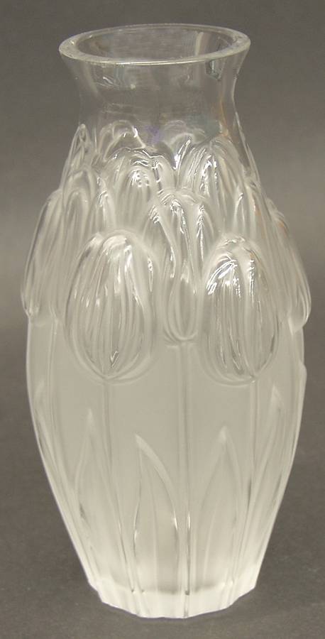Tulipes 6" Flower Vase by Lalique-1