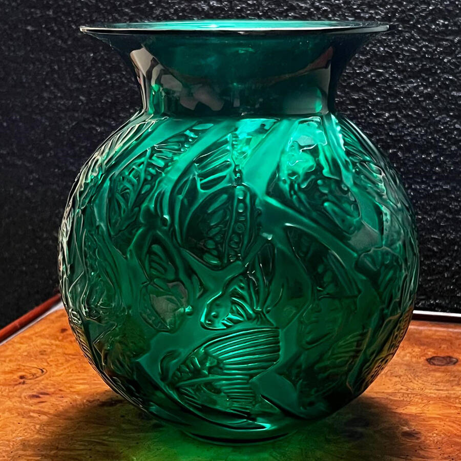 Nymphale 8" Flower Vase by Lalique-1