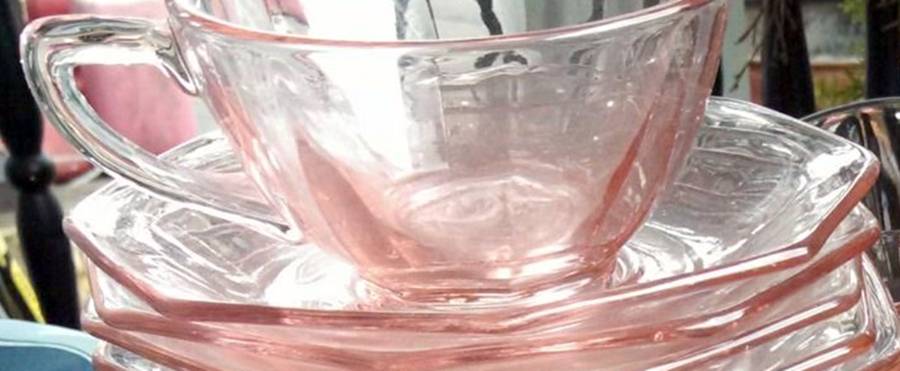 Octagon Pink Cup & Saucer Set by Co-Operative Flint-1