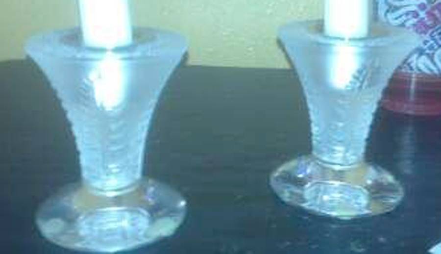 Bougeoir 3" Single Light Candlestick by Lalique-1