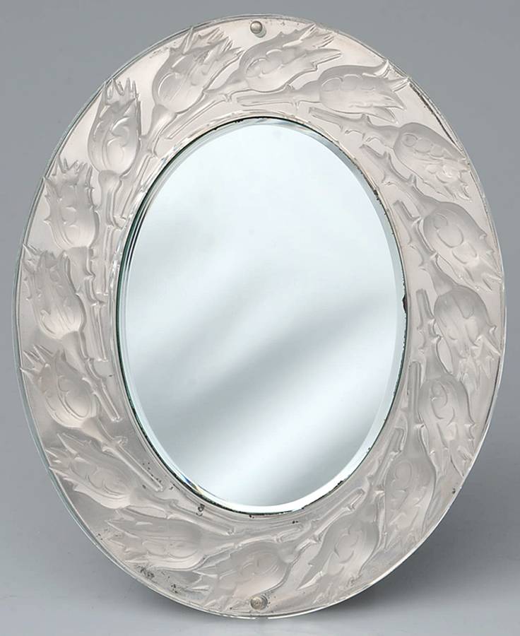 Boutons de Roses Desk Mirror by Lalique-1