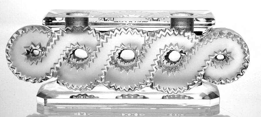 Auriac Double Light Candlestick by Lalique-1