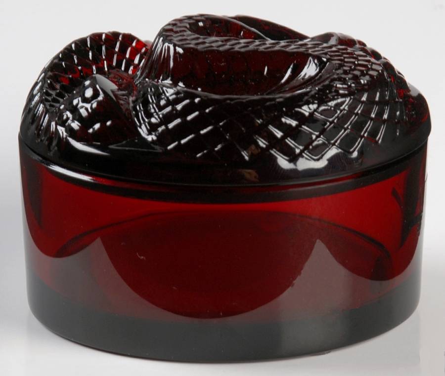 Snake Round Box & Lid by Lalique-1