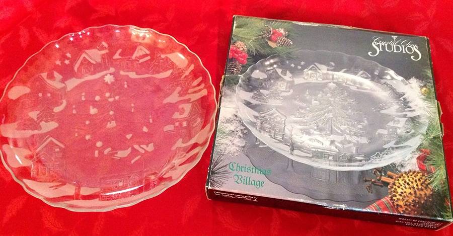 Christmas Village 13" Round Platter by Crystal Clear Industries-1