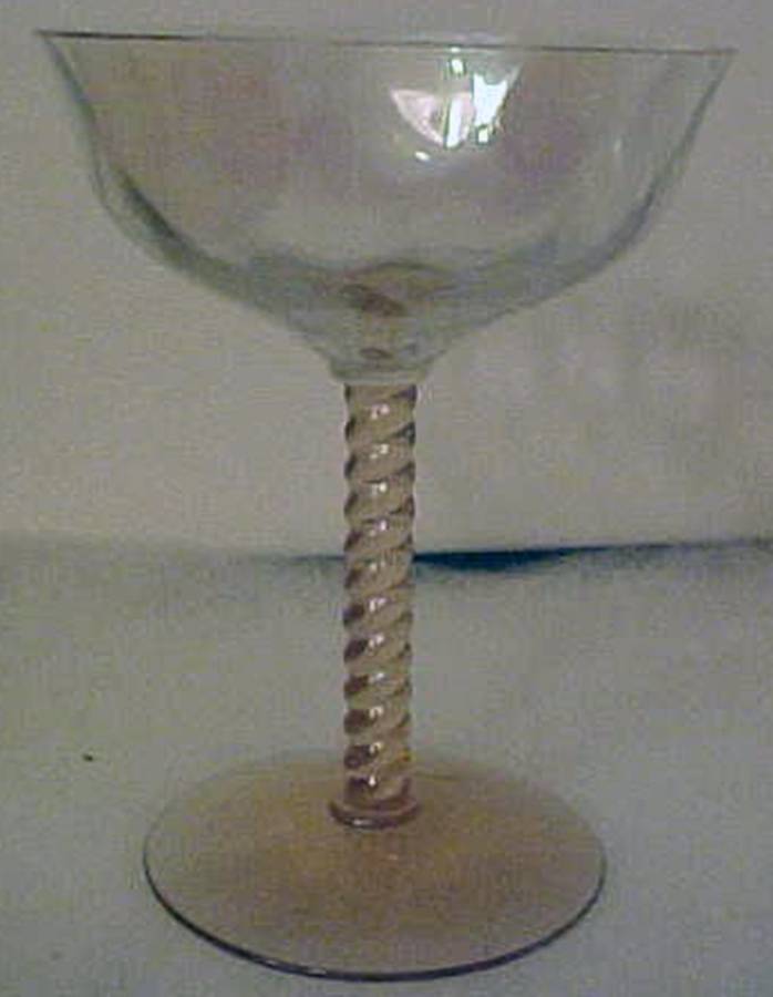 1426 Iridescent Pink Champagne/Tall Sherbet by Central Glass Works-1