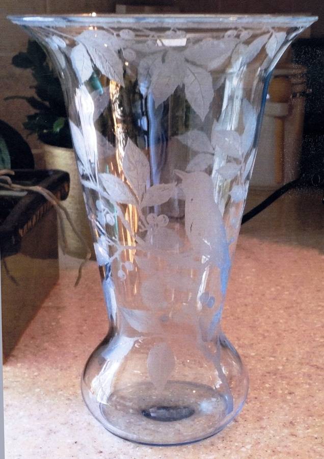 Etch 717 Clear 12" Flower Vase by Cambridge-1